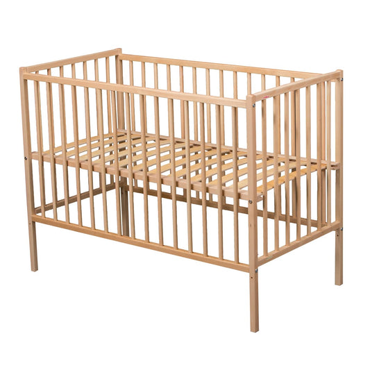 lit bébé à barreaux 70x140 cm en bois naturel finition vernis combelle
