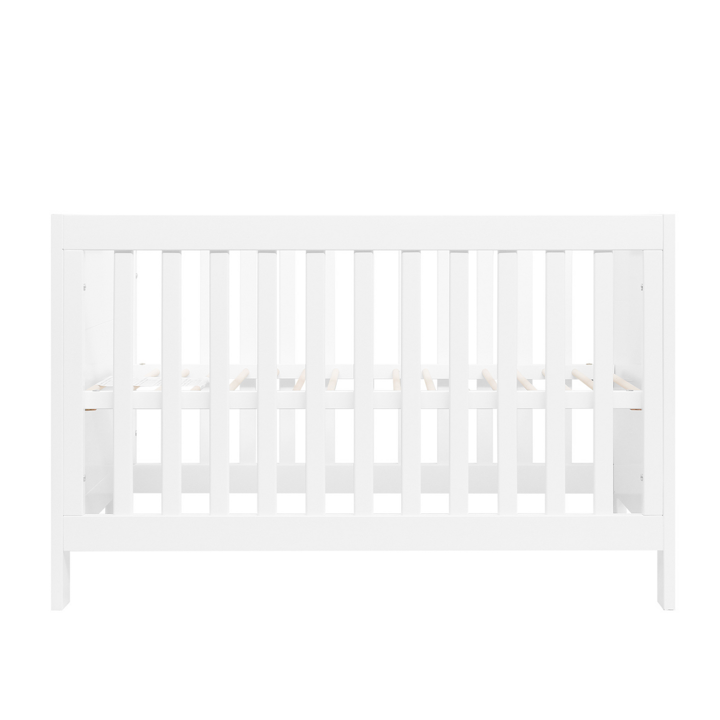 lit bébé à barreaux 60x120 cm blanc avec sommier à hauteur ajustable