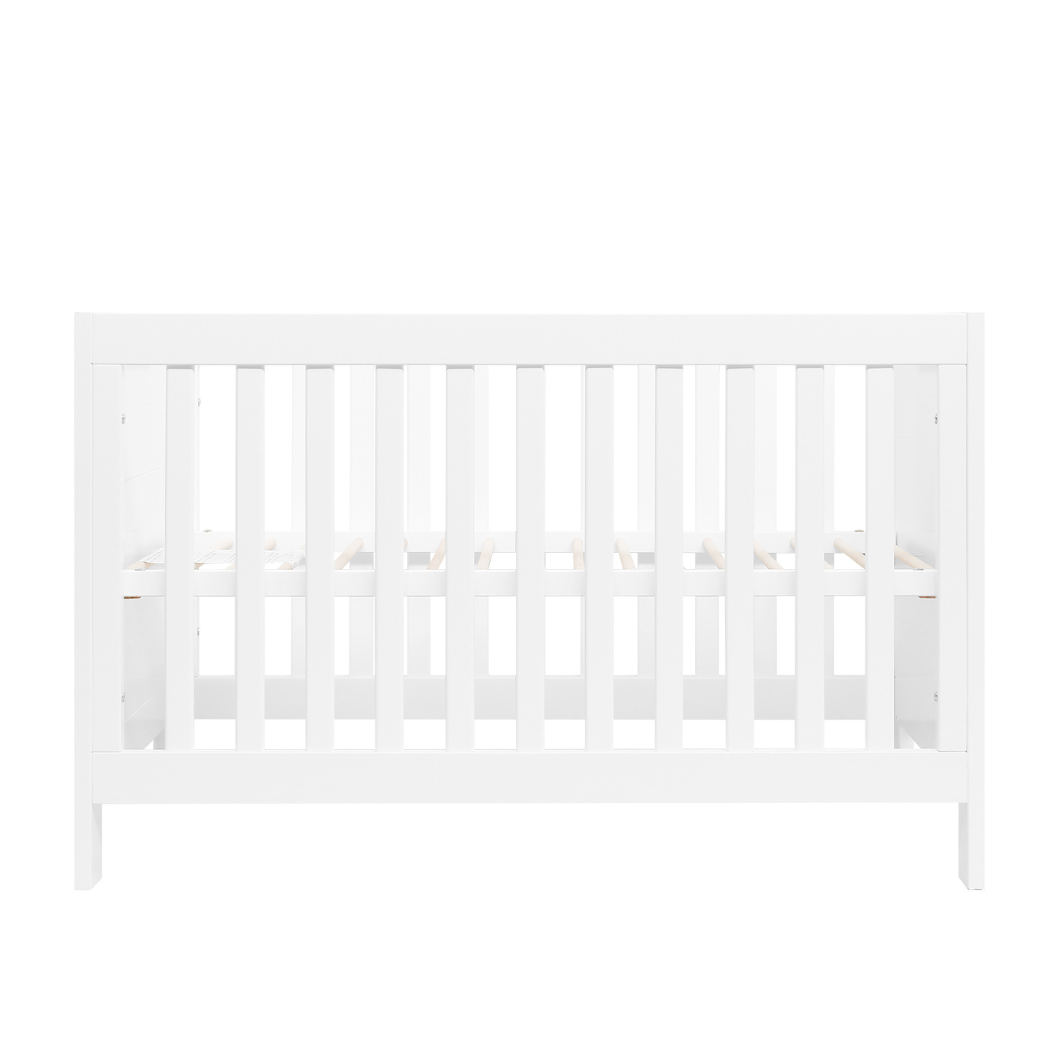 lit bébé à barreaux 60x120 cm blanc avec sommier à hauteur ajustable