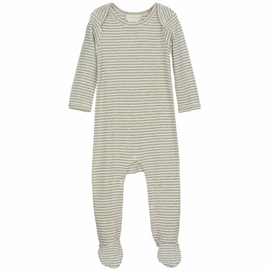 Pyjama bébé avec pieds à rayures en coton bio GOTS